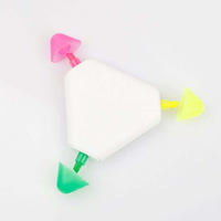 Ensemble de stylos fluorescents triangulaires multifonctionnels à pointe oblique avec impression UV personnalisée BKS, 3 couleurs, pour la prise de notes et les études des étudiants
