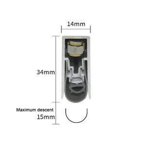 Sellos acústicos automáticos de <span class=keywords><strong>aluminio</strong></span> para puertas pivotantes con rodillos, perfiles inferiores y superiores, y burletes antiruido HL050 - Product Image 4