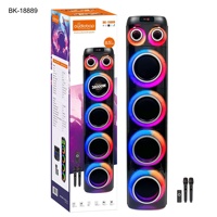 Altavoz de torre con graves potentes, cuatro altavoces de 8 pulgadas y 80W, control dual de agudos y graves, sistema de audio RGB múltiple para clubes, fiestas callejeras y karaoke