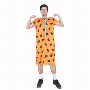 클래식 프레드 플린트스톤 원시인 의상 선사 시대 할로윈 코스프레 파티 재미 카니발 성인 야만인 공연 의상 - Product Image 2