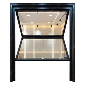 up and down windproof manual electric opening security folding windows for cafe