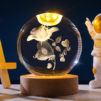 Noble USB LED Luz de noche Luz De Luna Oso Luna Príncipe Rosa Príncipe Unicornio Caballo Decoración para el hogar Bola de cristal