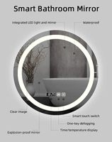 Miroir de bain lumineux à capteur intelligent avec éclairage tactile Décoration de maison et d'hôtel Miroir à led intelligent