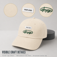Casquette de baseball ajustable en polyester/coton à 6 panneaux avec broderie personnalisée - Accessoire de mode pour le style professionnel et urbain