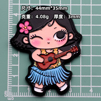 Breloque en acrylique fille Chibi dessin animé, brillante UV, gaufrée 3D, fournitures de bricolage, décoration pour coque de téléphone et journal, vente en gros
