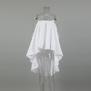 Femmes Casual Street Style 2025 Printemps Été Blanc Sexy Off-Shoulder Tube Top <span class=keywords><strong>Dress</strong></span> - Product Image 6