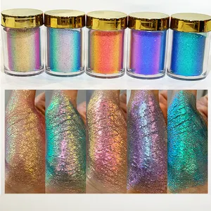 Face Loose Eyeshadow Powder Sparkle Optical Chameleon Silica Coated Aurora Mermaid Multichrome Pigment For Eye Makeup