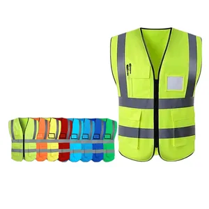 Personal Construction Jacket High Visibility Strip Hi Vis Work Security Reflective Safety Vest