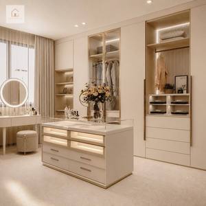 Armoires XINGRUO, <span class=keywords><strong>armoire</strong></span>-penderie, dressing, îlot de rangement en verre avec étagères éclairées pour l'ameublement de la maison - Product Image 1