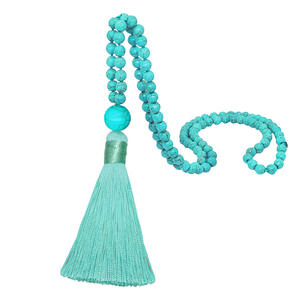 Collier long à pampilles en <span class=keywords><strong>pierre</strong></span> naturelle turquoise pour femme, collection 2026 – Parure de bijoux tendance - Product Image 5