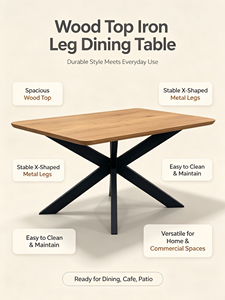 <span class=keywords><strong>Mesa</strong></span> de Comedor Rectangular Moderna y Tradicional de <span class=keywords><strong>Roble</strong></span>, Ecológica, con Superficie de Madera Impermeable, <span class=keywords><strong>Patas</strong></span> de Madera <span class=keywords><strong>Negras</strong></span> en Forma de X, para 4 Personas, para Cocina y Hogar - Product Image 6