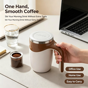 Taza <span class=keywords><strong>de</strong></span> Café Autoagitadora, Mezcla Eléctrica con un Toque, 380 ml, Interior <span class=keywords><strong>de</strong></span> Acero Inoxidable 304, Moldeada por Inyección, para Cocina y Viajes - Product Image 5