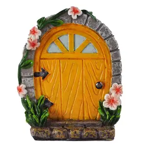 Personalizado em forma de fantasia porta do jardim, atacado, decoração da casa, fada, mini porta, resina