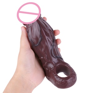 Manchon de pénis réaliste creux en silicone souple, pour l'agrandissement du pénis et le retard de l'éjaculation - Product Image 4