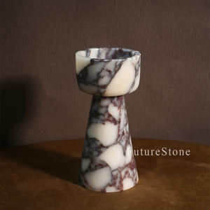 Barattolo di candela di lusso di onice moderno barattolo di candela di Marbke con coperchio per la decorazione domestica bagno uso di aromaterapia - Product Image 1