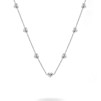 QIAOREN 11731 Collier Minimaliste Élégant Multi-Cœurs en Acier Inoxydable Doré, Bijou 3D en Forme de Cœur Gonflé, Cadeau pour Femme