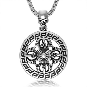Retro <b>Titanium</b> Steel Pendant Necklace Skeleton Geometric Design Stainless Steel <b>Chain</b> SP458 - Product Image 1