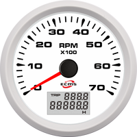 Tachometer RPM Mesin Kapal 85mm dengan Pengukur Jam LED 0-7000 RPM 12V/24V dengan Lampu Latar