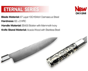 プロ67層VG10ダマスカスナイフセットマンモスLvory八角形ハンドルキリツケナイフ寿司ナイフ磁気ホルダー付き - Product Image 4