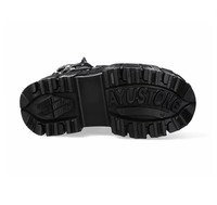Bottes de combat gothiques punk pour femmes avec fermeture éclair latérale, plateforme, multiples boucles, rivets, semelle crantée, bottines épaisses OEM ODM Vente en gros