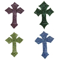 Applique de luxe faite à la main en strass en forme de croix pour robe de mariée, applique perlée pour vêtements, sacs et artisanat DIY, sweat à capuche, veste
