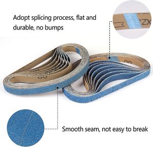 Courroies abrasives en zircone de petite taille 3/8x13 pouces - Product Image 5
