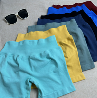 Shorts de sport et yoga pour femmes, taille haute, avec soutien, personnalisables, élastiques dans quatre directions, respirants, anti-transpiration, sans coutures, couleur unie, 180g