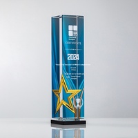 Trophée de lame imprimé en cristal haut de gamme Prix commémoratifs colorés pour les employés et les partenaires exceptionnels Free Design Annual