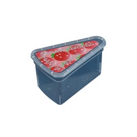QH-212 Boîte d'emballage moderne en plastique PS pour gâteau en tranches avec plateau intérieur, pour gâteau au lait de coco cru et mousse triangulaire