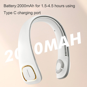 DF11 casque conception 3 vitesses Rechargeable sans feuilles à piles portable mains libres ventilateur de cou Portable sans lame - Product Image 4