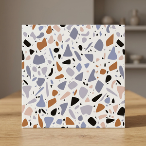 Carreaux de sol en céramique numérique émaillée multicolores Terrazzo 30x30cm, motif marbre, design d'intérieur - Product Image 1