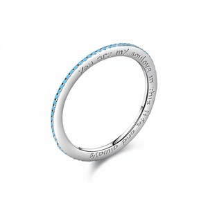 Ultimi Anelli di Fidanzamento all'Ingrosso in Gioielleria Fine, Anello Personalizzato in Argento Sterling S925 con Turchese, Design Semplice e alla Moda - Product Image 1