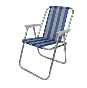 Chaise de plage pliable portable en métal pour l'extérieur et le camping en mer chaise de plage à vendre bon marché