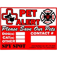 Lot de 6 autocollants d'urgence personnalisés d'alerte pour animaux de compagnie résistants aux intempéries et aux UV pour la maison, la porte de la voiture, la fenêtre, la sécurité incendie