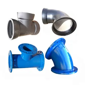 ductile cast iron pipe fittings flanged tee bend water pipe fitting