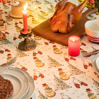 Nappe de table de Noël américaine, décoration festive du Nouvel An, nappe de table basse, nappe imprimée bonhomme de neige, nappe en polyester