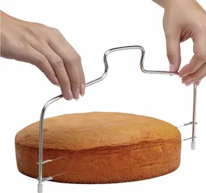 أدوات تقطيع كيك معدنية, أدوات جديدة مزدوجة الخط قابلة للتعديل من الفولاذ المقاوم للصدأ قطع الكعكة أداة تقطيع الكعكة أدوات الخبز أداة المطبخ الطبخ