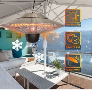 Açık havada için 1500w elektrikli kızılötesi asılı veranda ısıtıcılar tavana monte kızılötesi ısıtıcı