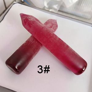 วัตถุดิบคอรันดัมสังเคราะห์แบบไม่ผ่านการตัดแต่ง รูปทรงกระบอก 3 #   5 #    พลอยดิบสีแดงทับทิมสำหรับทำเครื่องประดับ - Product Image 4