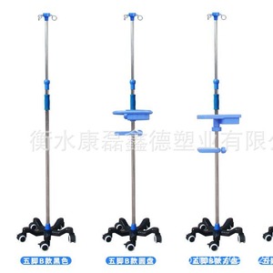 Soporte intravenoso de acero inoxidable con base de hierro fundido, altura ajustable con ruedas, soporte portátil para gotas intravenosas (Tipo B). - Product Image 4