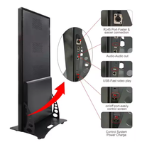 Écran LED mobile ultra-fin sur pied pour affichage publicitaire en magasin et utilisation en ascenseur avec design pliable et Wi-Fi intégré