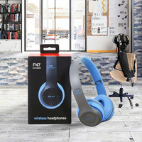 P47 Headset Gaming musik Stereo HIFI nirkabel Chipset jl & Over-Ear untuk penggunaan ponsel & Komputer