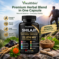 Shilajit de qualité alimentaire, mélange 10 en 1 en capsules, 100 % pur, complexe à base de plantes, étiquette privée, vente en gros disponible
