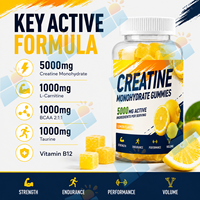 Gomitas de Creatina Monohidrato 5000mg Sin Azúcar, Nutrición Deportiva para Fuerza y Resistencia, Sabor Personalizado, Marca Privada OEM