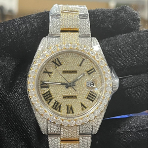 Reloj de Pulsera Mecánico de Lujo en Oro con Moissanita VVS, Diamantes y Efecto Helado para Hombre, Resistente al Agua - Product Image 1