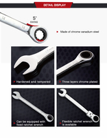 8-Piece dayanıklı CRV çelik cırcır DIY meraklıları için ingiliz anahtarı takımı özelleştirilebilir OEM anahtarı