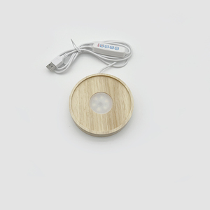 Base de <span class=keywords><strong>lampe</strong></span> en bois illuminée par LED 3D multi-usage veilleuse diffuseur d'arômes d'huiles essentielles alimenté par USB décoration intérieure moderne nuit intelligente - Product Image 3