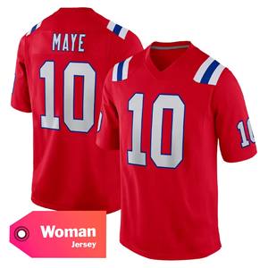 Maglia da Football Americano Femminile New England 10 Derek Maye, Jersey da Gioco Cucita - Product Image 4