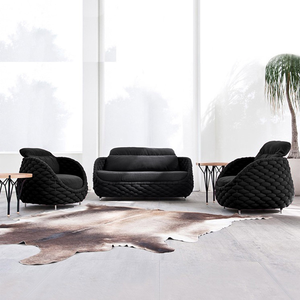 Canapé en corde tissée artisanale bon marché d'usine avec cadre en aluminium incurvé mobilier d'extérieur sectionnel <span class=keywords><strong>petit</strong></span> <span class=keywords><strong>jardin</strong></span> hôtel patio balcon - Product Image 2