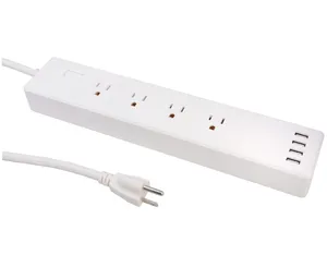 Steckdose für USA 3-polige Steckdosen leiste mit 4 Steckdosen und 4 USB-Anschlüssen WIFI-Buchsen Smart Power Plug